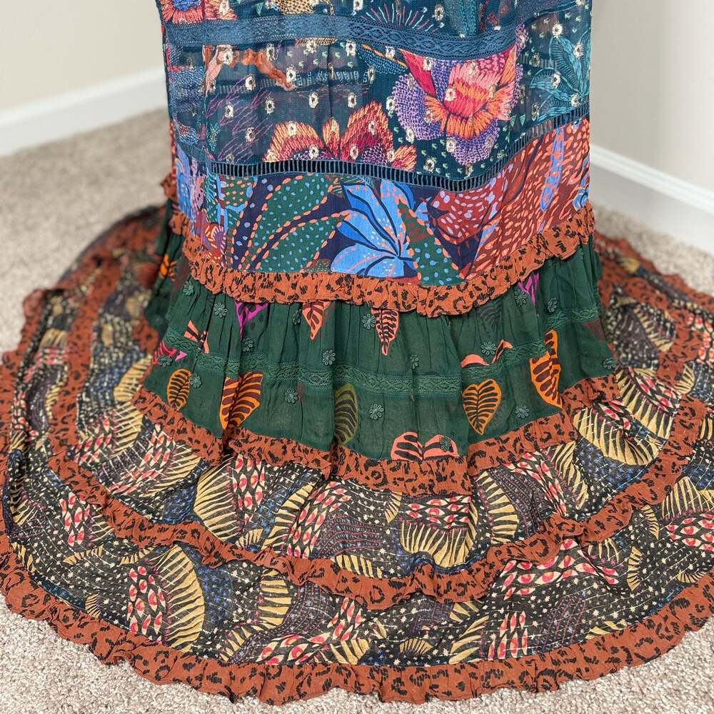 FARM Rio Multicolor Floral Maxi Dress in Red, Pink, Orange, Blue & Green - Picture 9 of 13